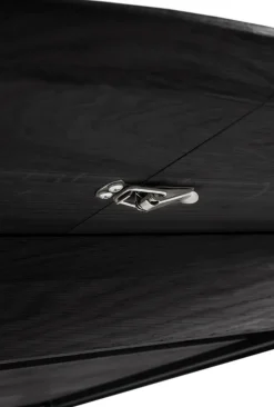 Mesa de comedor Bok ovalada 129/179x100x76 cm, Roble teñido negro