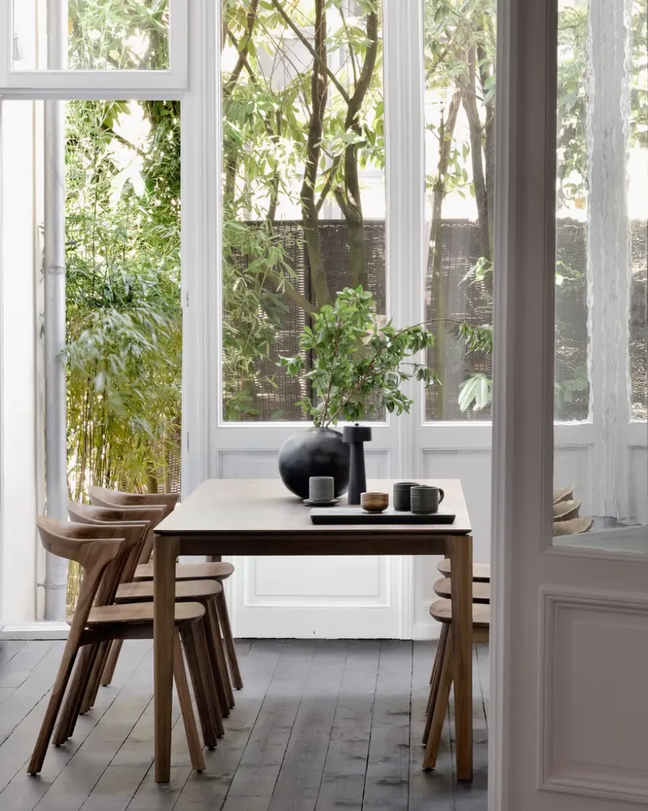 Mesa de comedor Bok 200x95 cm, Lackad teak brown