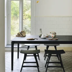 Mesa de comedor Bok 140x80 cm, Roble teñido negro