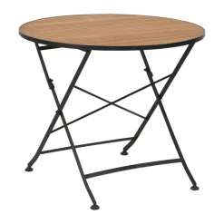 Mesa de comedor Brewer, Negro-teca, Ø85 cm