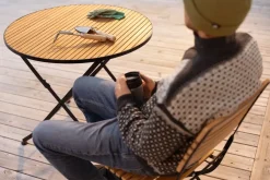 Mesa de comedor Brewer, Negro-teca, Ø85 cm