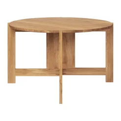 Mesa de comedor Collector Ø120 × 74 cm, Roble lacado en tono cálido