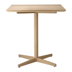 Mesa de comedor con pie Tak 70x70 cm, Monocoat natural