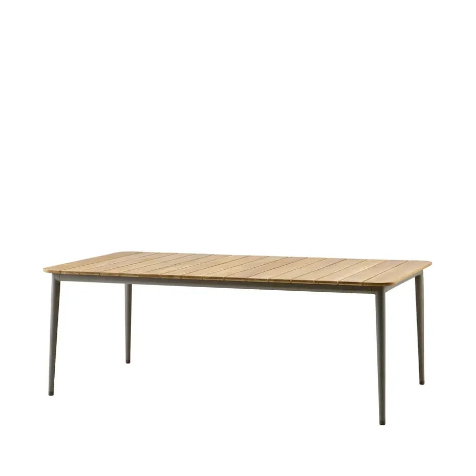 Mesa de comedor Core teca 210x100x74 cm, Soprte taupe