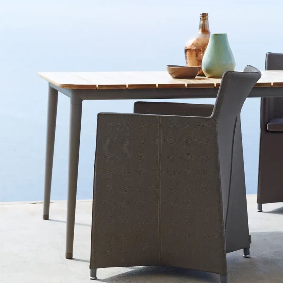 Mesa de comedor Core teca 210x100x74 cm, Soprte taupe