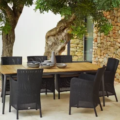 Mesa de comedor Core teca 210x100x74 cm, Soprte taupe