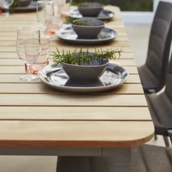 Mesa de comedor Core teca 210x100x74 cm, Soprte taupe