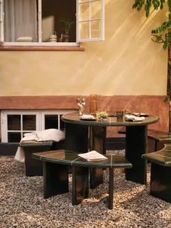 Mesa de comedor Deya, Dark green, Ø120x75 cm