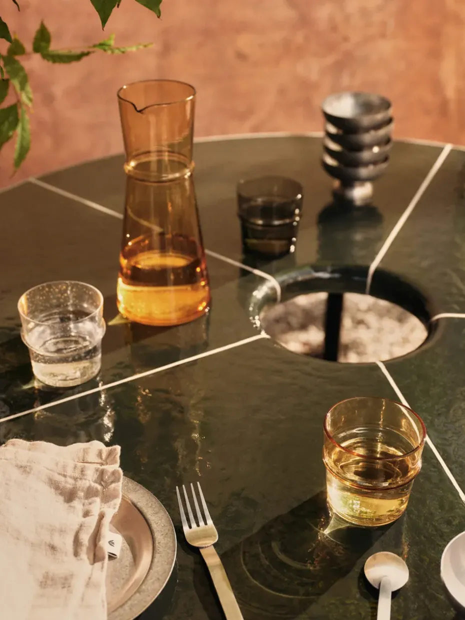 Mesa de comedor Deya, Dark green, Ø120x75 cm