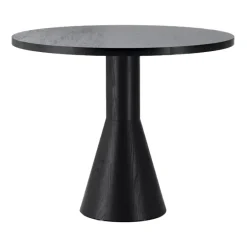 Mesa de comedor Draft Ø88 cm, Fresno teñido de negro