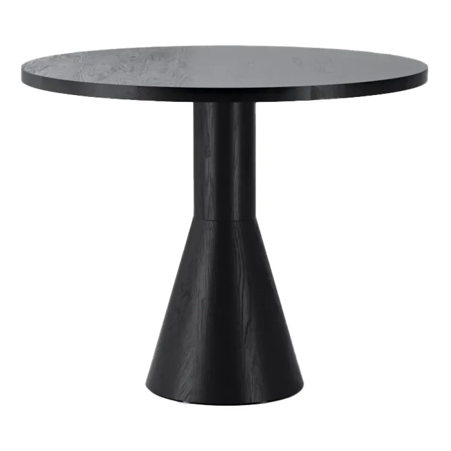 Mesa de comedor Draft Ø88 cm, Fresno teñido de negro