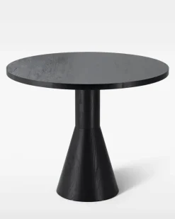 Mesa de comedor Draft Ø88 cm, Fresno teñido de negro