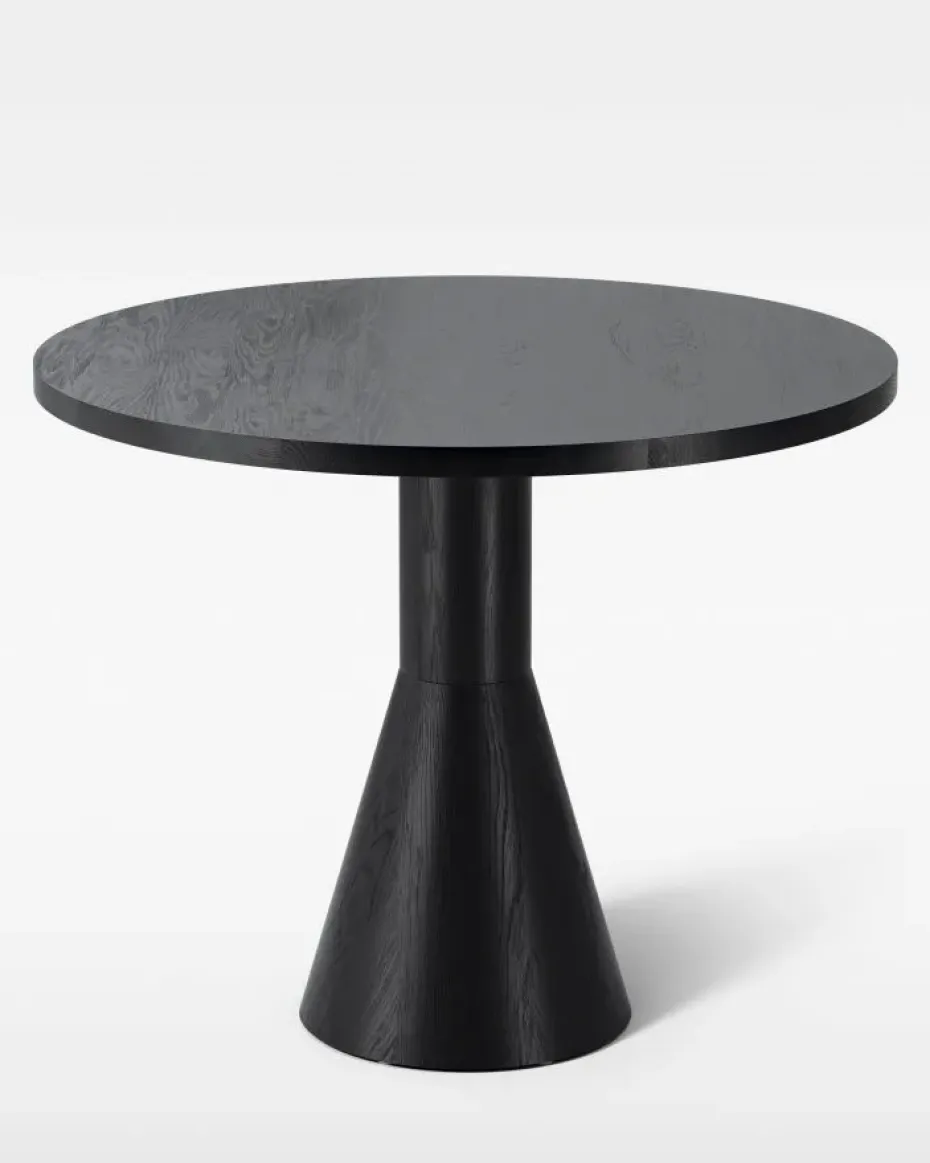 Mesa de comedor Draft Ø88 cm, Fresno teñido de negro