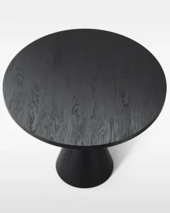 Mesa de comedor Draft Ø88 cm, Fresno teñido de negro