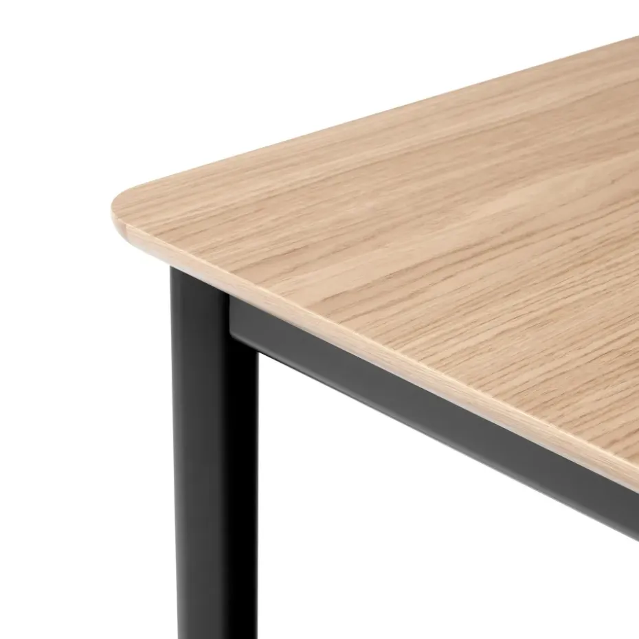 Mesa de comedor Drip HW115 83x143 cm, Black frame-clear lacq. oak