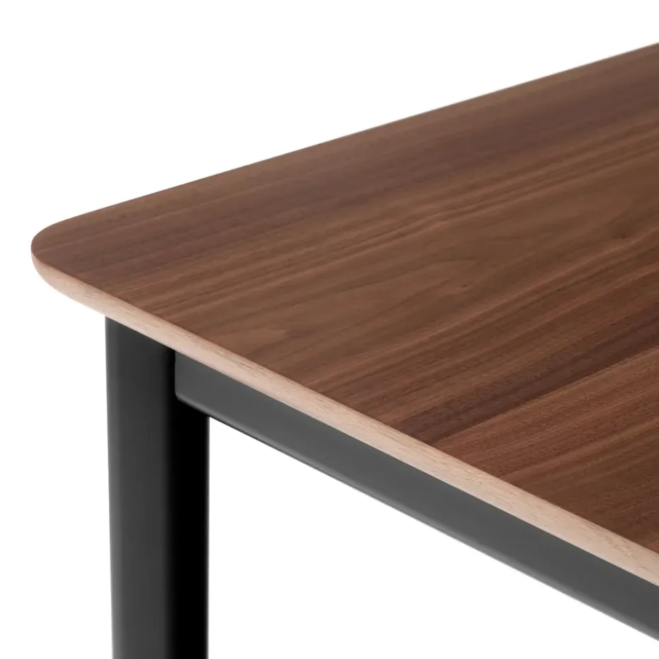 Mesa de comedor Drip HW115 83x143 cm, Black frame-clear lacq. walnut