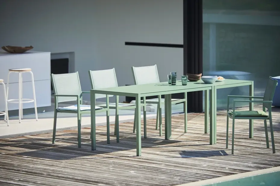 Mesa de comedor extensible Aria 140-200 cm, Sage green