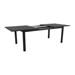 Mesa de comedor extensible Lomma, Negro 194-312 cm