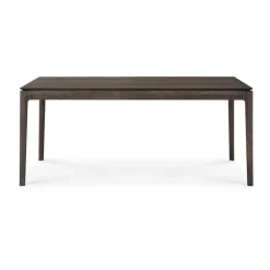 Mesa de comedor extensible Bok , Roble lacado en marrón, 100×180/280 cm