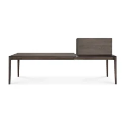 Mesa de comedor extensible Bok , Roble lacado en marrón, 100×180/280 cm