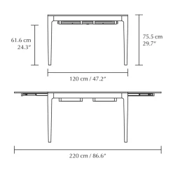 Mesa de comedor Heart'n'Soul 90x120 cm, Black oak