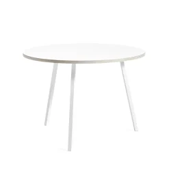 Mesa de comedor Loop Stand redonda, White laminate-white, Ø105 cm
