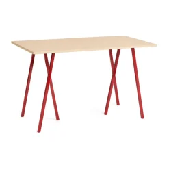 Mesa de comedor Loop Stand 77,5x160 cm, Maroon red-clear lacq. oak