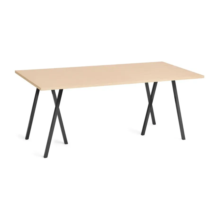 Mesa de comedor Loop Stand incl. support 87,5x180 cm, Black-clear lacq. oak