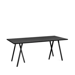 Mesa de comedor Loop Stand, Black linoleum-black, 180 cm