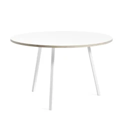Mesa de comedor Loop Stand redonda, White laminate-white, Ø120 cm