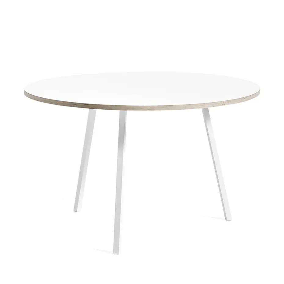 Mesa de comedor Loop Stand redonda, White laminate-white, Ø120 cm