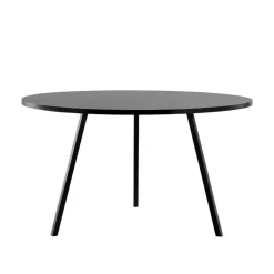 Mesa de comedor Loop Stand redonda, Black linoleum-black, Ø120 cm