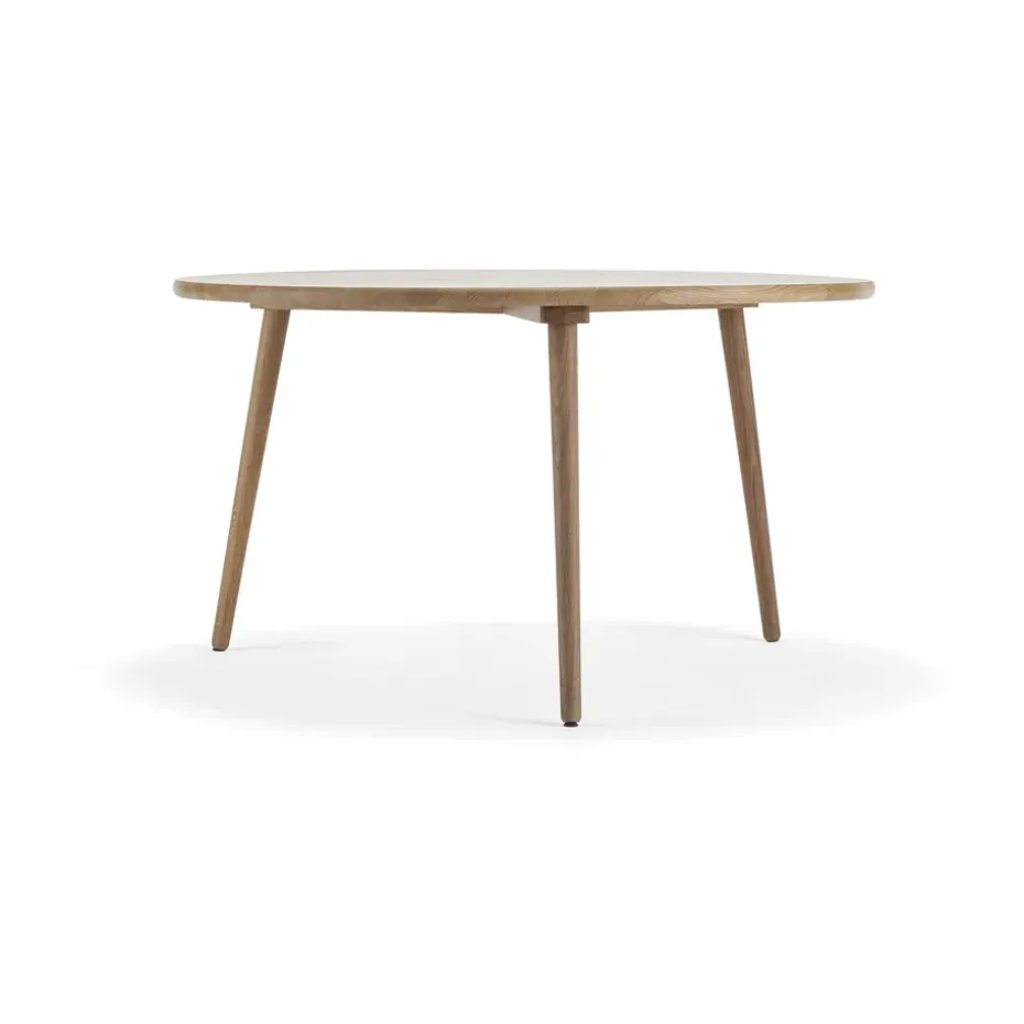 Mesa de comedor Miss Tailor redonda Ø130 cm, roble natural tratado con aceite, tablero fijo