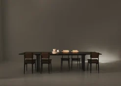Mesa de comedor Private 100x320 cm, Roble teñido de marrón-negro