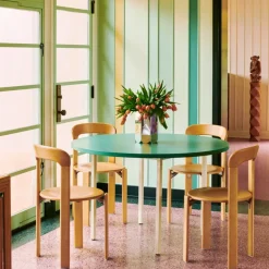 Mesa de comedor Rey Ø128 cm, dorado