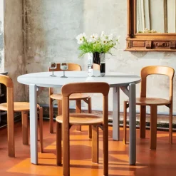 Mesa de comedor Rey Ø128 cm, Golden-Ivory white