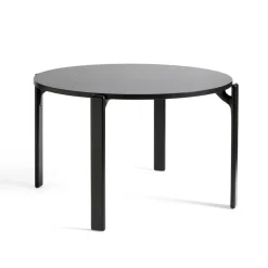 Mesa de comedor Rey Ø128 cm, negro profundo