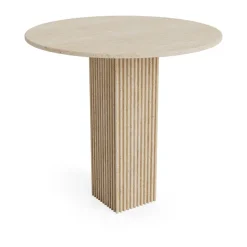 Mesa de comedor Soho, Beige, Ø80 cm
