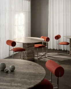 Mesa de comedor Soho, Tufo beige, Ø120 × 72 cm