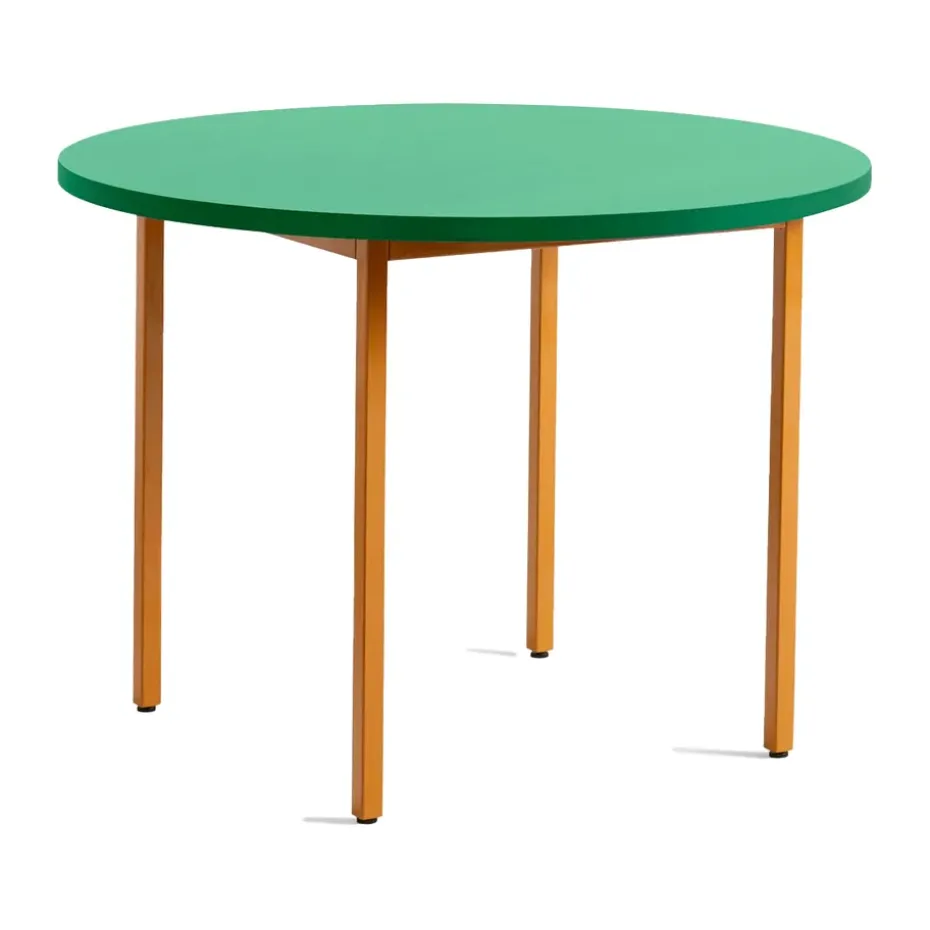 Mesa de comedor Two-Colour Ø105 cm, Ochre-green mint