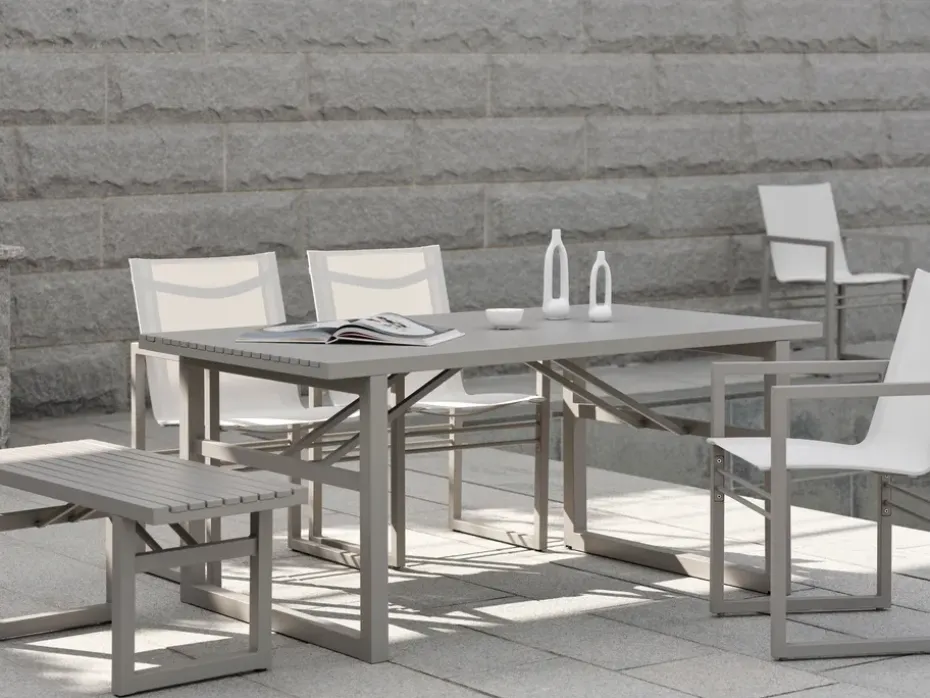 Mesa de comedor Vevi, Khaki 160 cm