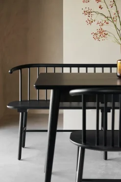 Mesa de comedor VIOR 90x200 cm, Roble lacado en negro