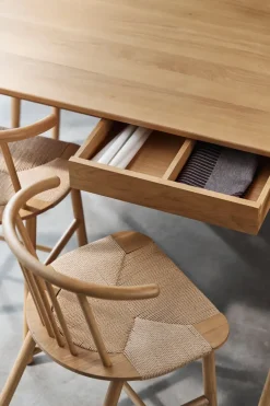 Mesa de comedor VIOR 90x120 cm, Roble lacado