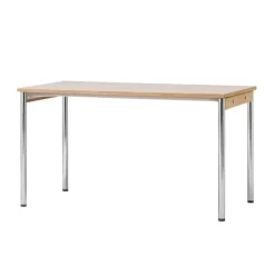 Mesa de conferencia Co Table 140x70cm, Chrome, laminate creme