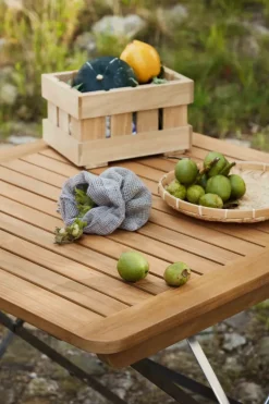 Mesa de exterior M26 Lilleø, Teak-acero inoxidable