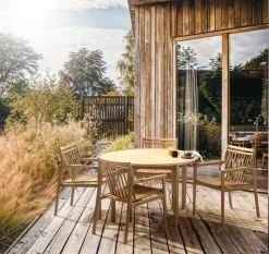 Mesa de jardín M27 Sammen Ø120 cm, Teca maciza aceitada