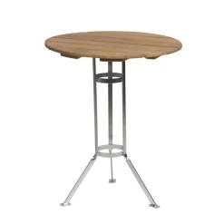 Mesa de tres patas Bryggeri, Teca-estructura galvanizada en caliente