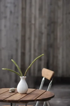 Mesa de tres patas Bryggeri, Teca-estructura galvanizada en caliente