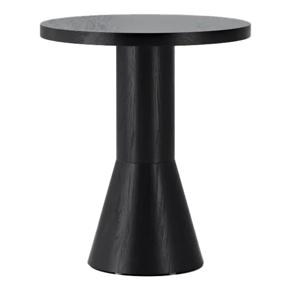 Mesa Draft Ø50 cm, Fresno teñido de negro