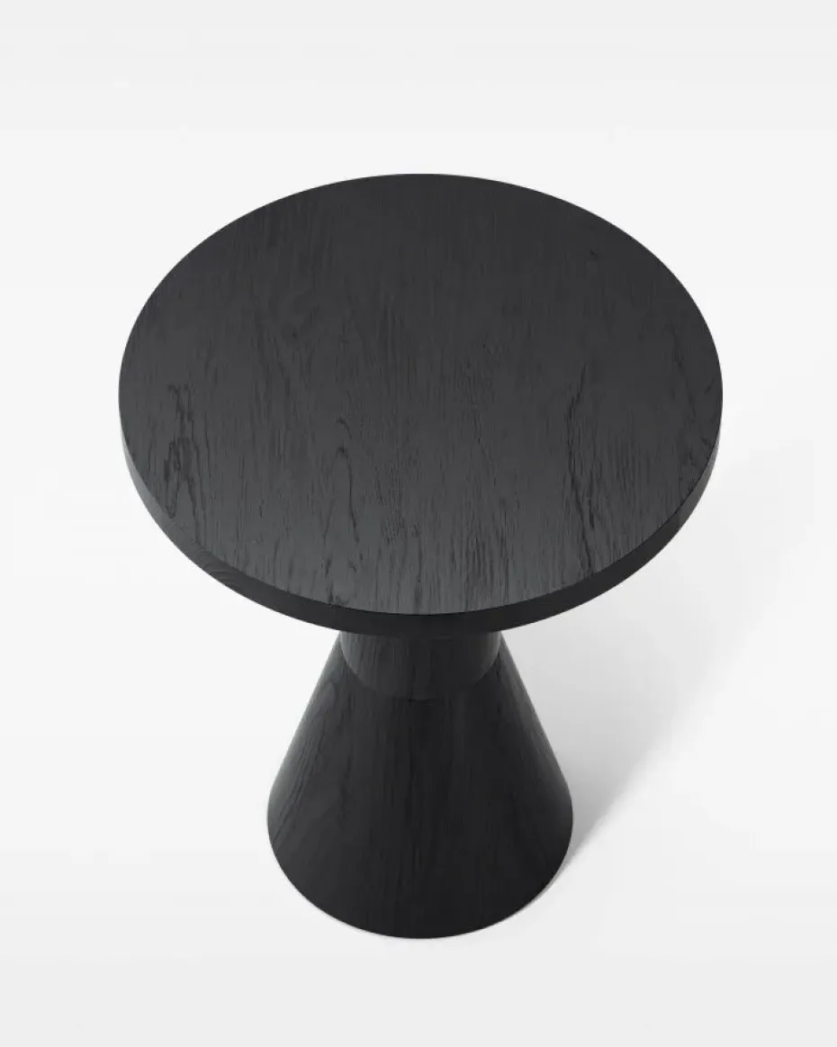 Mesa Draft Ø50 cm, Fresno teñido de negro